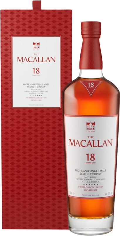 The Macallan 18 Year Sherry Oak Single Malt Scotch bottle